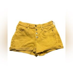 Universal Thread Women’s High Rise Mustard Yellow Denim Shorts, Sz S